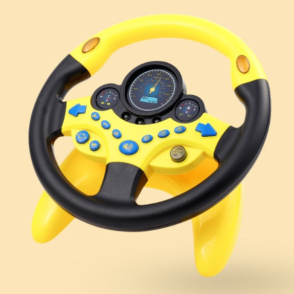 Electric Simulation Steering Wheel Toy with Light Sound Kids Early Education Toy