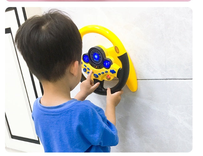 Electric Simulation Steering Wheel Toy with Light Sound Kids Early Education Toy