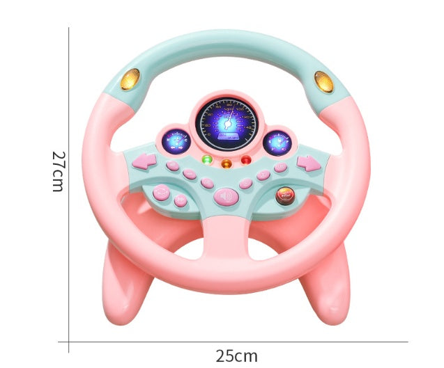Electric Simulation Steering Wheel Toy with Light Sound Kids Early Education Toy