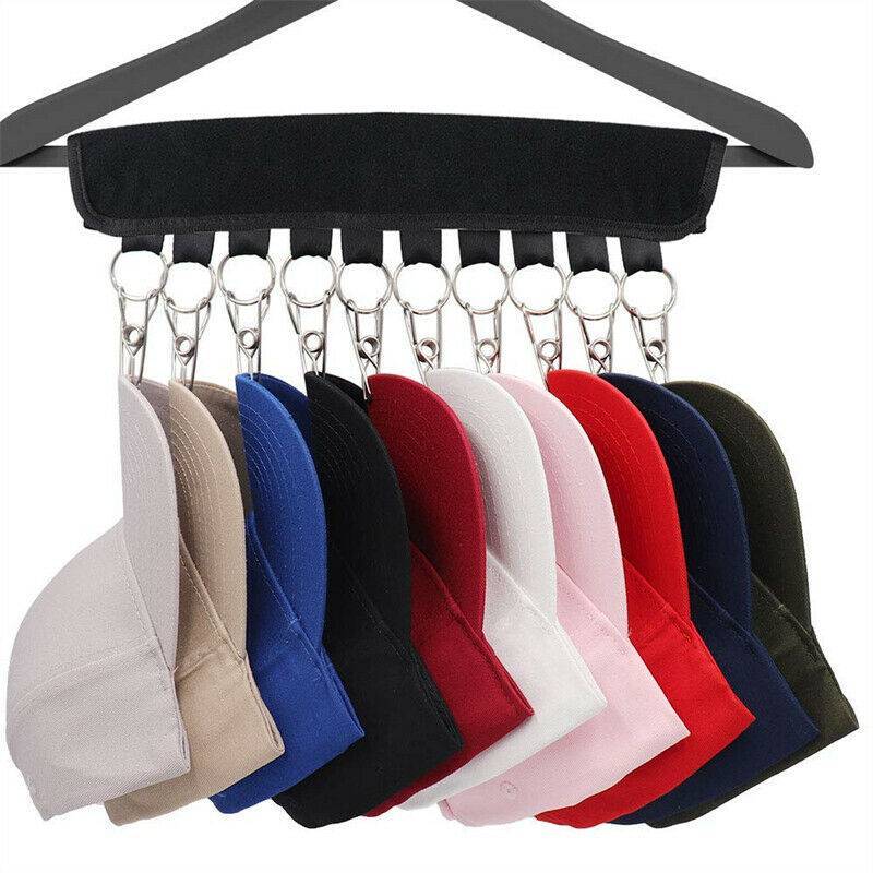 2PCS 10 Clips Door Cap Rack Baseball Hat Holder Closet Hanger Storage Organizer