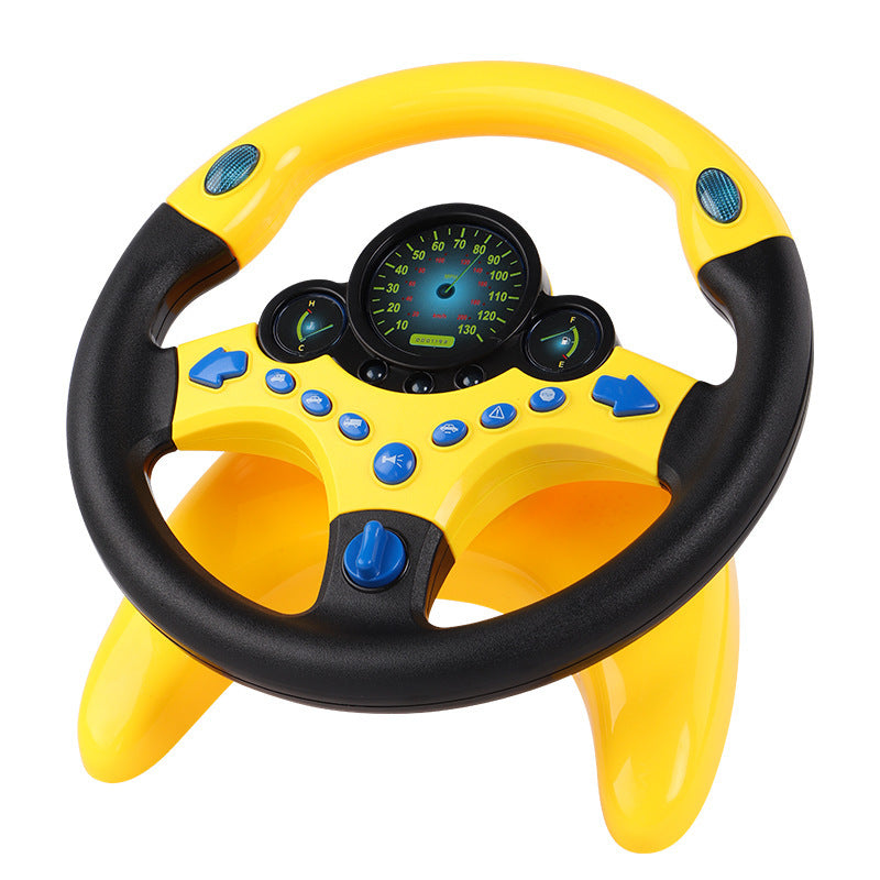 Electric Simulation Steering Wheel Toy with Light Sound Kids Early Education Toy