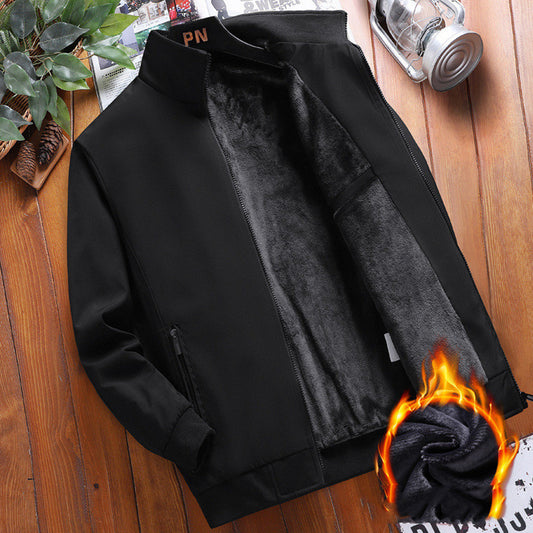 Men's Jacket Stand Collar Jacket Loose Casual Fleece