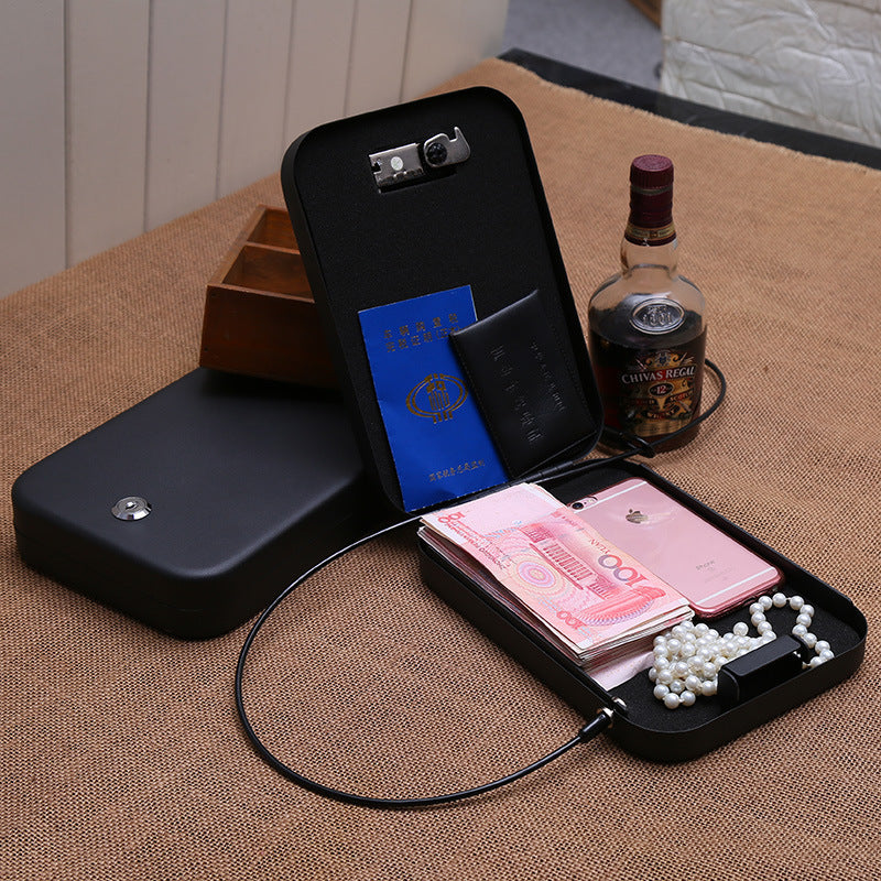 Portable Pistol Safe Box Jewelly Cash Car Safe Anti-theft Keys' Box
