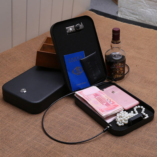Portable Pistol Safe Box Jewelly Cash Car Safe Anti-theft Keys' Box