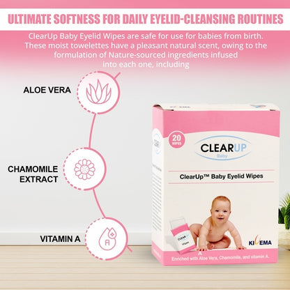 Baby Eyelid Wipes - Soothing Care for Delicate Eyes (20-Unit Pack)